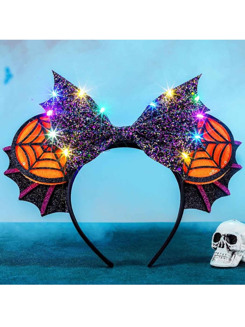 Orange Light Up Mouse Ears Headbands Led - Picture 2 of 8